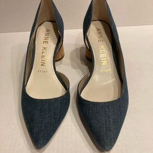 Anne Klein iflex denim with cork heel